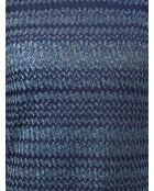 Valérie marineblauw/elektrisch blauwe lamé mouwloze korte jurk