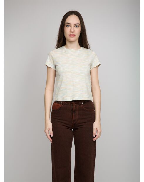 Beige jersey T-shirt met korte mouwen Fiammato Nicole