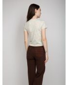 Beige jersey T-shirt met korte mouwen Fiammato Nicole