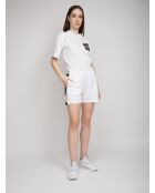 Liliane mehrfarbige weiße Chevron-Shorts