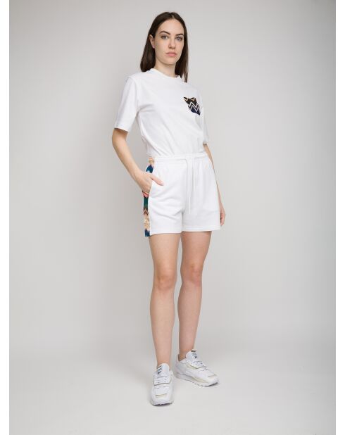 Liliane veelkleurige witte korte broek met chevron