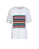 Yolande weißes Chevron-Kurzarm-T-Shirt