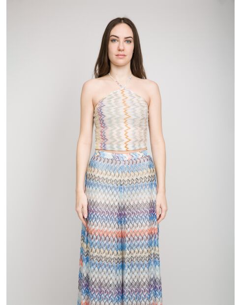 Top da resort Beatrice multicolor con motivo chevron