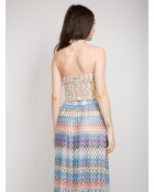 Top da resort Beatrice multicolor con motivo chevron