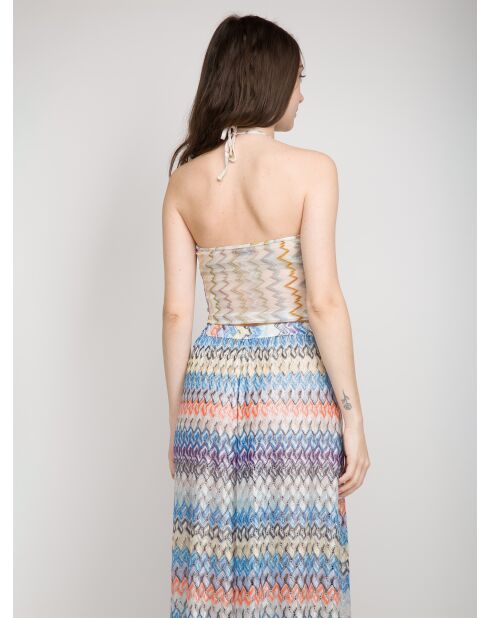 Top da resort Beatrice multicolor con motivo chevron