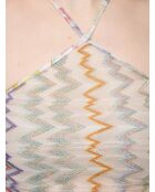 Top da resort Beatrice multicolor con motivo chevron