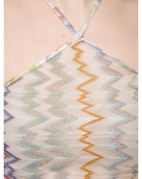 Top da resort Beatrice multicolor con motivo chevron