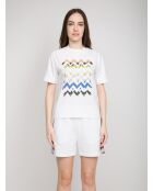 Quitterie t-shirt van wit jersey met korte mouwen