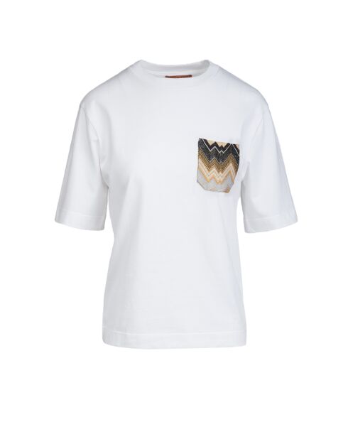 Wit T-shirt met korte mouwen Wanda