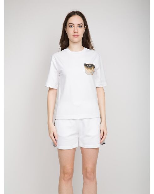 Wit T-shirt met korte mouwen Wanda