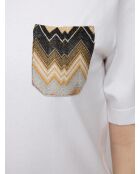 Wit T-shirt met korte mouwen Wanda