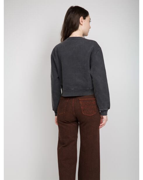 Antracietkleurige sweater met ronde hals Gabrielle