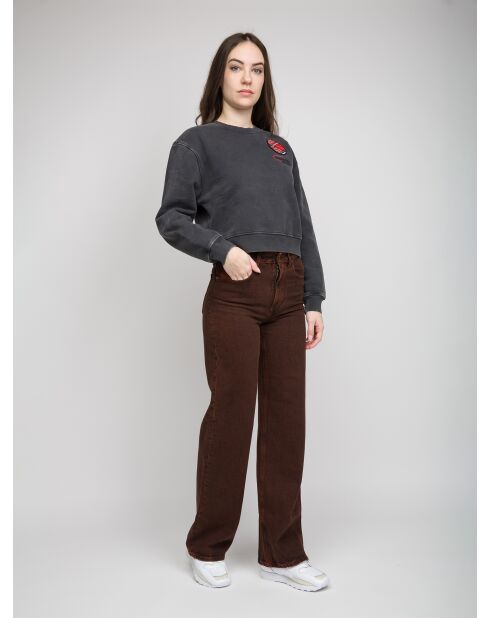 Antracietkleurige sweater met ronde hals Gabrielle