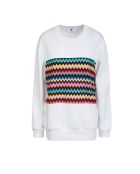 Sweat-shirt à demi-zip chevron Zoé raschel blanc