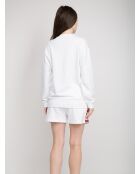 Sweat-shirt à demi-zip chevron Zoé raschel blanc