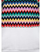 Sweat-shirt à demi-zip chevron Zoé raschel blanc