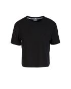 Justine schwarzes Kurzarm-T-Shirt