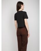 Justine schwarzes Kurzarm-T-Shirt