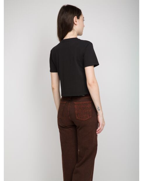 Justine schwarzes Kurzarm-T-Shirt