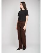 Justine schwarzes Kurzarm-T-Shirt