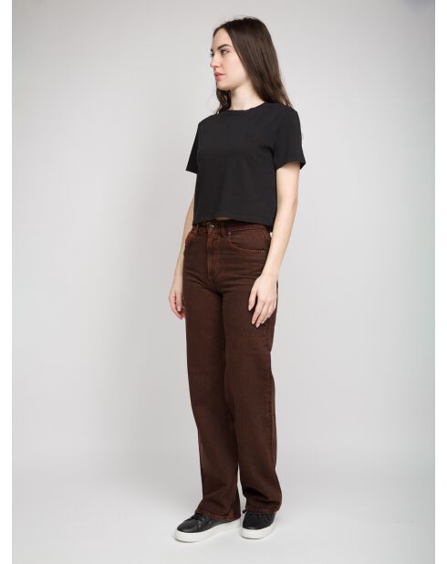 Justine schwarzes Kurzarm-T-Shirt