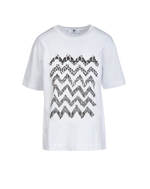 Weißes Kurzarm-T-Shirt aus Jersey