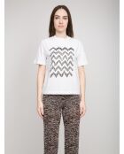 Weißes Kurzarm-T-Shirt aus Jersey