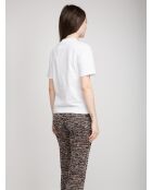 Weißes Kurzarm-T-Shirt aus Jersey