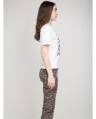 Weißes Kurzarm-T-Shirt aus Jersey