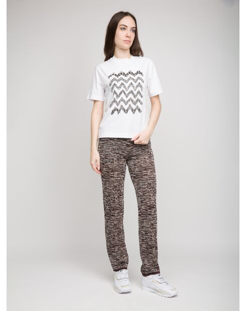 Weißes Kurzarm-T-Shirt aus Jersey