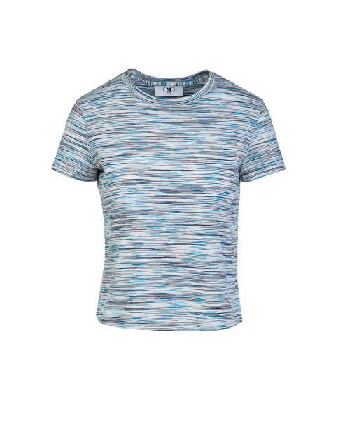 Olivia Kurzarm-T-Shirt aus blauem Jersey