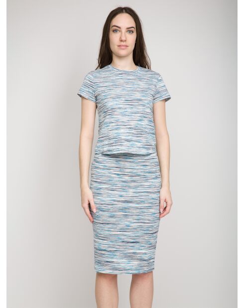 Olivia Kurzarm-T-Shirt aus blauem Jersey