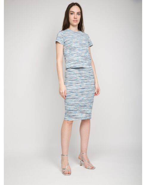 Olivia Kurzarm-T-Shirt aus blauem Jersey