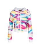 Sudadera con capucha abierta teñida en forma de fanny multicolor