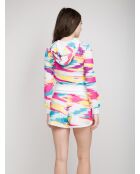 Sudadera con capucha abierta teñida en forma de fanny multicolor