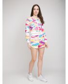 Sudadera con capucha abierta teñida en forma de fanny multicolor