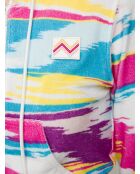 Sudadera con capucha abierta teñida en forma de fanny multicolor