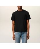 Schwarzes T-Shirt mit Aufnäher „Heart Friend“