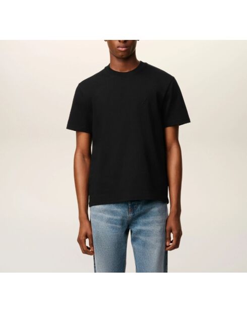 Schwarzes T-Shirt mit Aufnäher „Heart Friend“