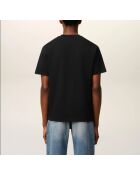 Schwarzes T-Shirt mit Aufnäher „Heart Friend“