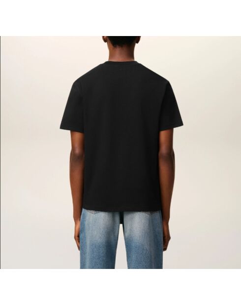 Schwarzes T-Shirt mit Aufnäher „Heart Friend“