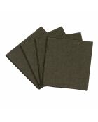 4 Serviettes/Sets de table en Lin & Coton Zilia kaki - 40x40 cm