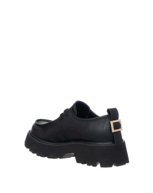 Blandine leren instappers van zwart kalfsleer