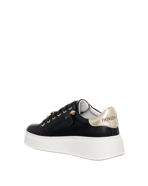 Baskets en cuir Cécile Veau noir