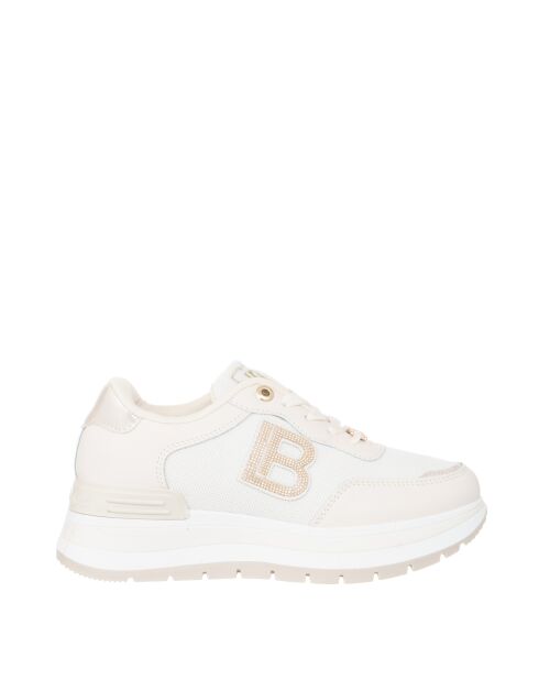 9235 beigefarbene Sneakers aus Öko-Leder