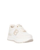 9235 beigefarbene Sneakers aus Öko-Leder