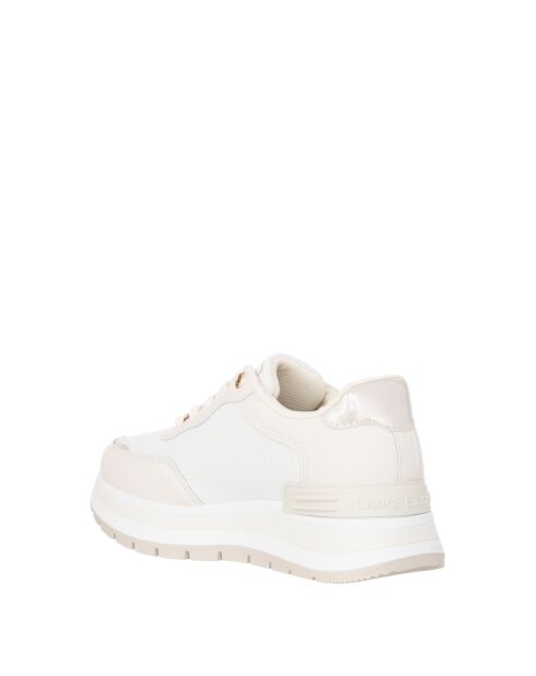 9235 beigefarbene Sneakers aus Öko-Leder