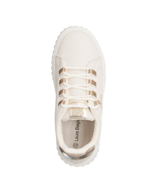 Baskets en cuir écologique Laura Calf Beige