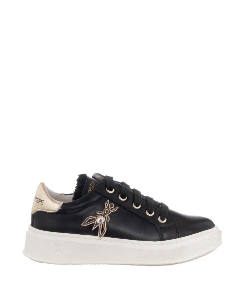 Fanny leren sneakers van zwart kalfsleer