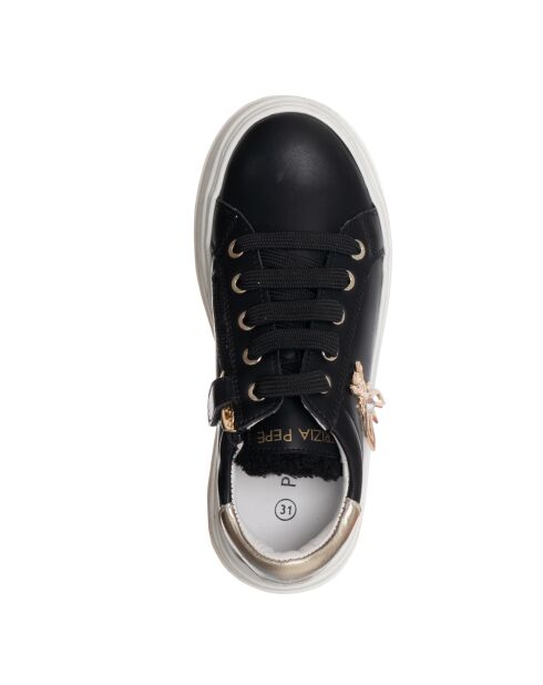 Fanny leren sneakers van zwart kalfsleer